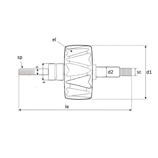 AVI5852 Alternatör Rotoru
