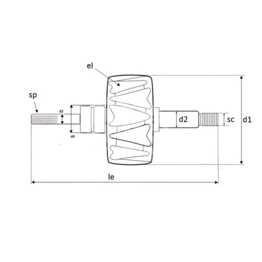 AVV3820 Alternatör Rotoru